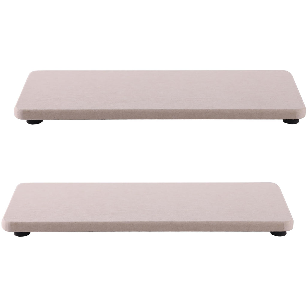 2 Pcs Water Absorbing Stone Trays, Kitchen/Bathroom Sink Soap Dish, Diatomite Tray Used for Hand Soap & Cosmetic Bottles in The Modern Home, 3.15" W x 8.7" L, White