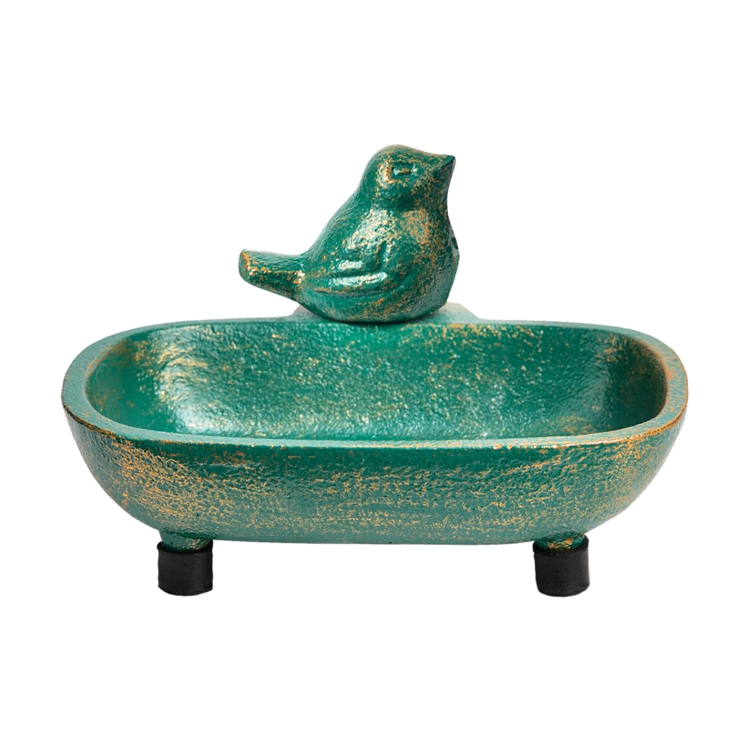Sungmor Heavy Duty Cast Iron Soap Holder, Vintage Bar Soap Dish for Kitchen Bathroom Sink, Lovely Starfish Shape & Antique Green Sponge Dish Soap Tray, Decorative Jewelry Holder Tabletop Container