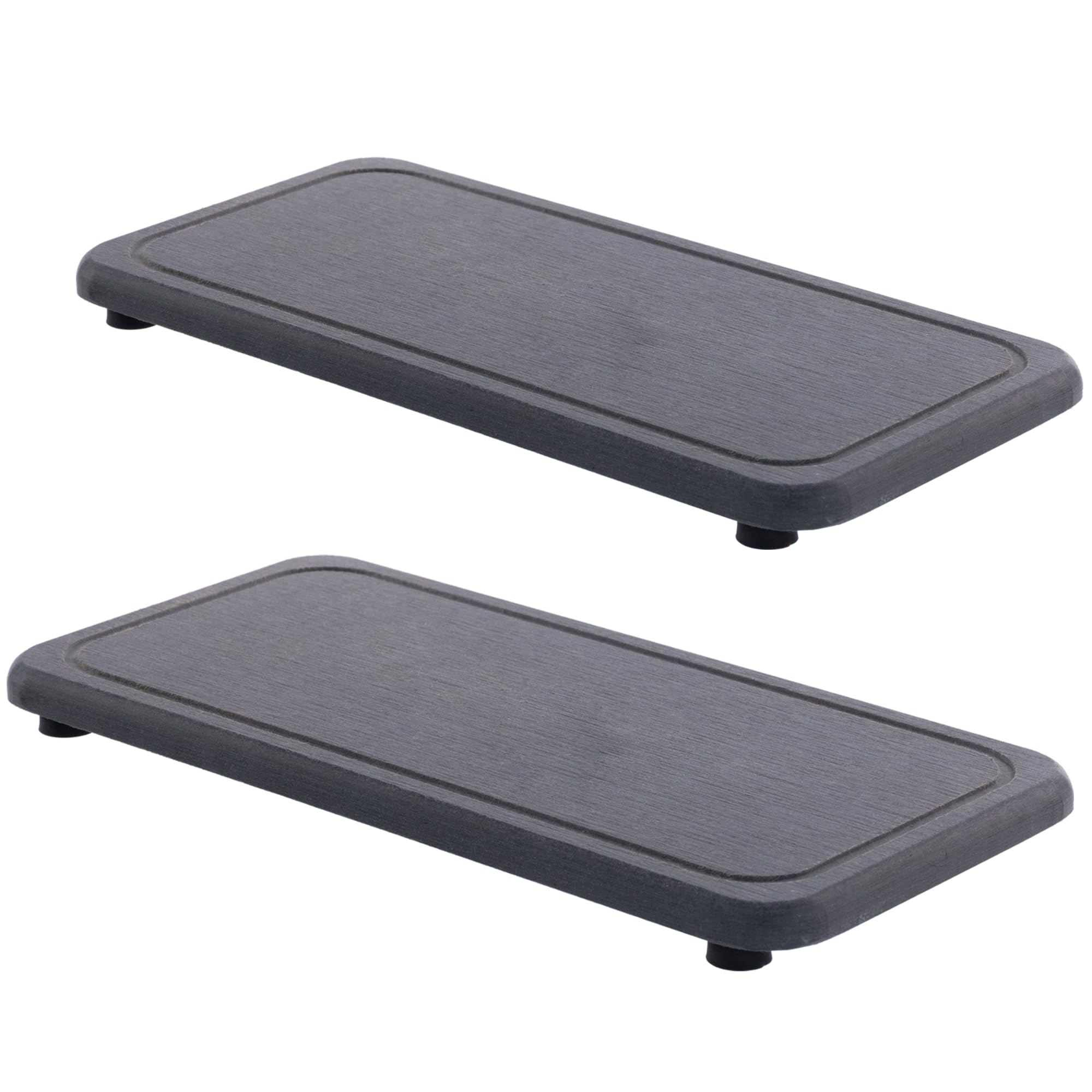 2 Pcs Water Absorbing Stone Trays, Kitchen/Bathroom Sink Soap Dish, Diatomite Tray Used for Hand Soap & Cosmetic Bottles in The Modern Home, 3.15" W x 8.7" L, White