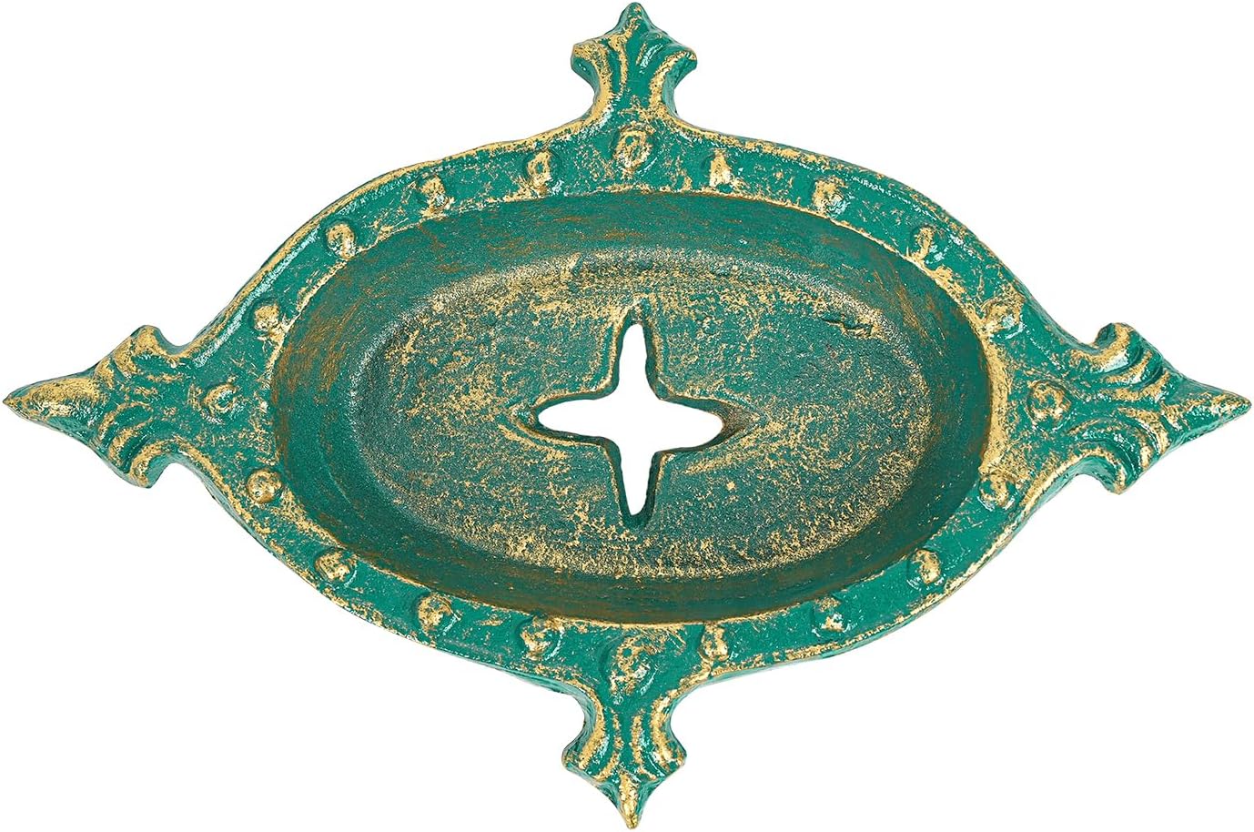 Sungmor Heavy Duty Cast Iron Soap Holder, Vintage Bar Soap Dish for Kitchen Bathroom Sink, Lovely Starfish Shape & Antique Green Sponge Dish Soap Tray, Decorative Jewelry Holder Tabletop Container