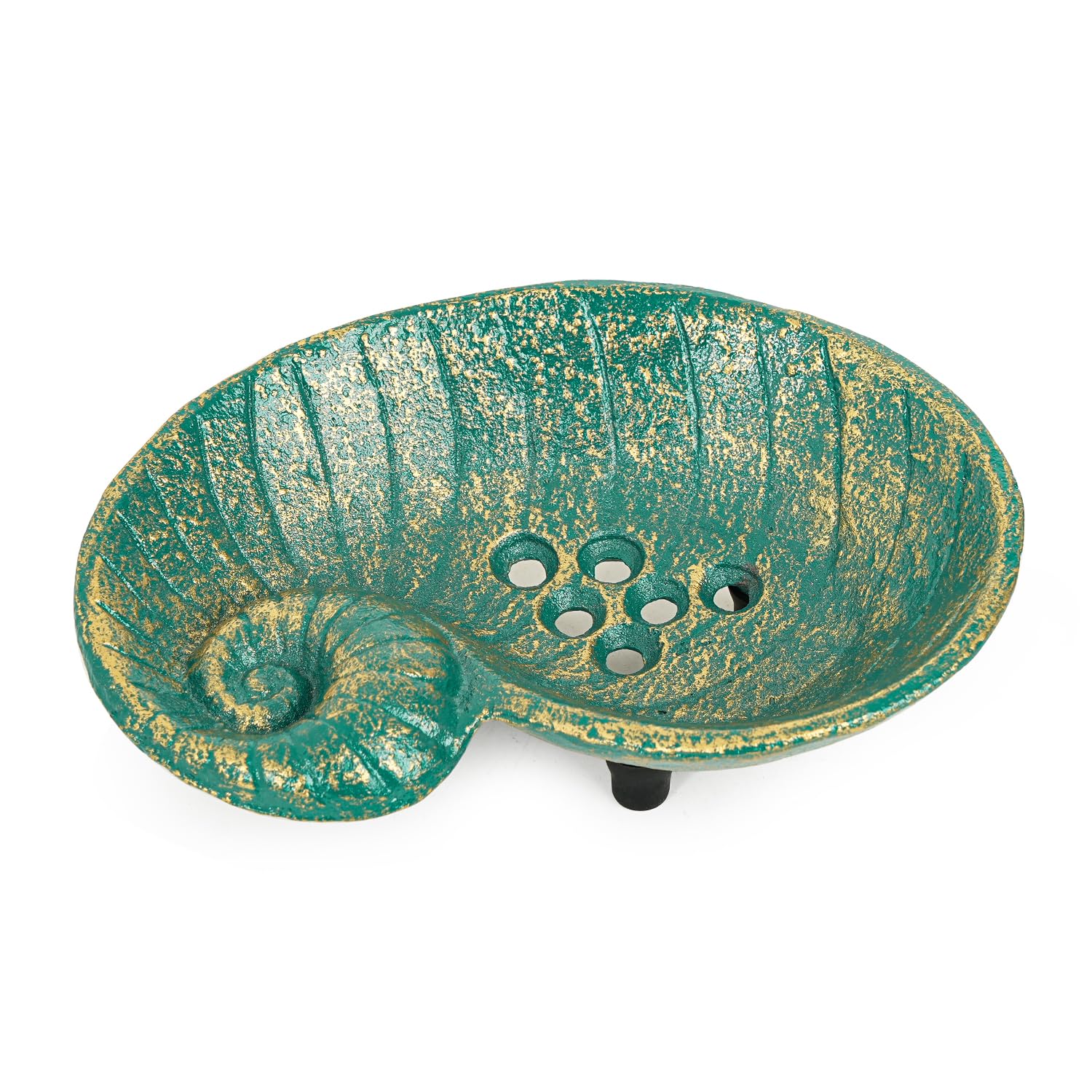 Sungmor Heavy Duty Cast Iron Soap Holder, Vintage Bar Soap Dish for Kitchen Bathroom Sink, Lovely Starfish Shape & Antique Green Sponge Dish Soap Tray, Decorative Jewelry Holder Tabletop Container